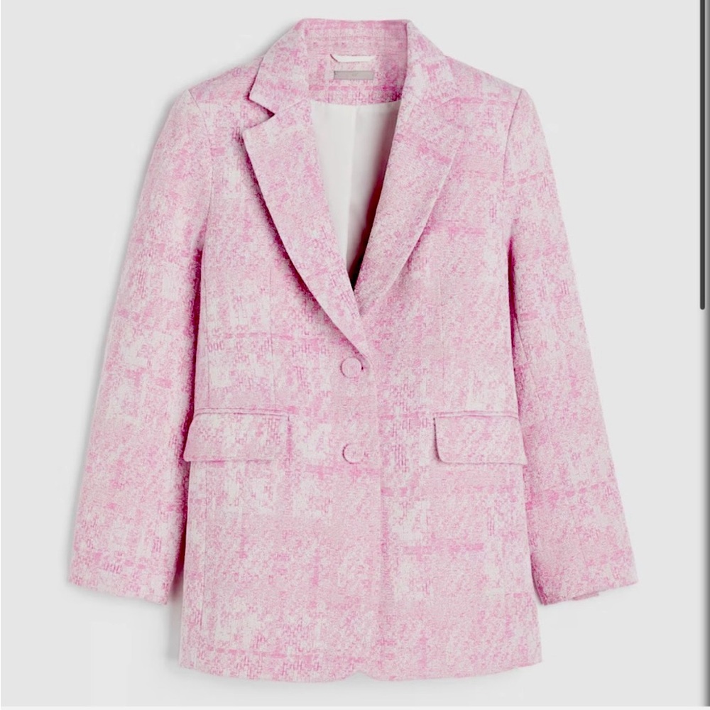 H&M Pink Patterned Tailored Blazer